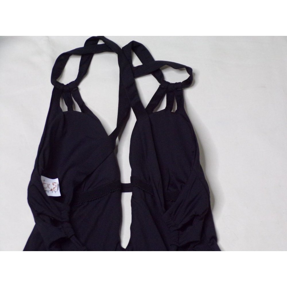 BECCA Color Code Skylar Plunge One-Piece Swimsuit Medium (8-10) Black NEW - Picture 5 of 7